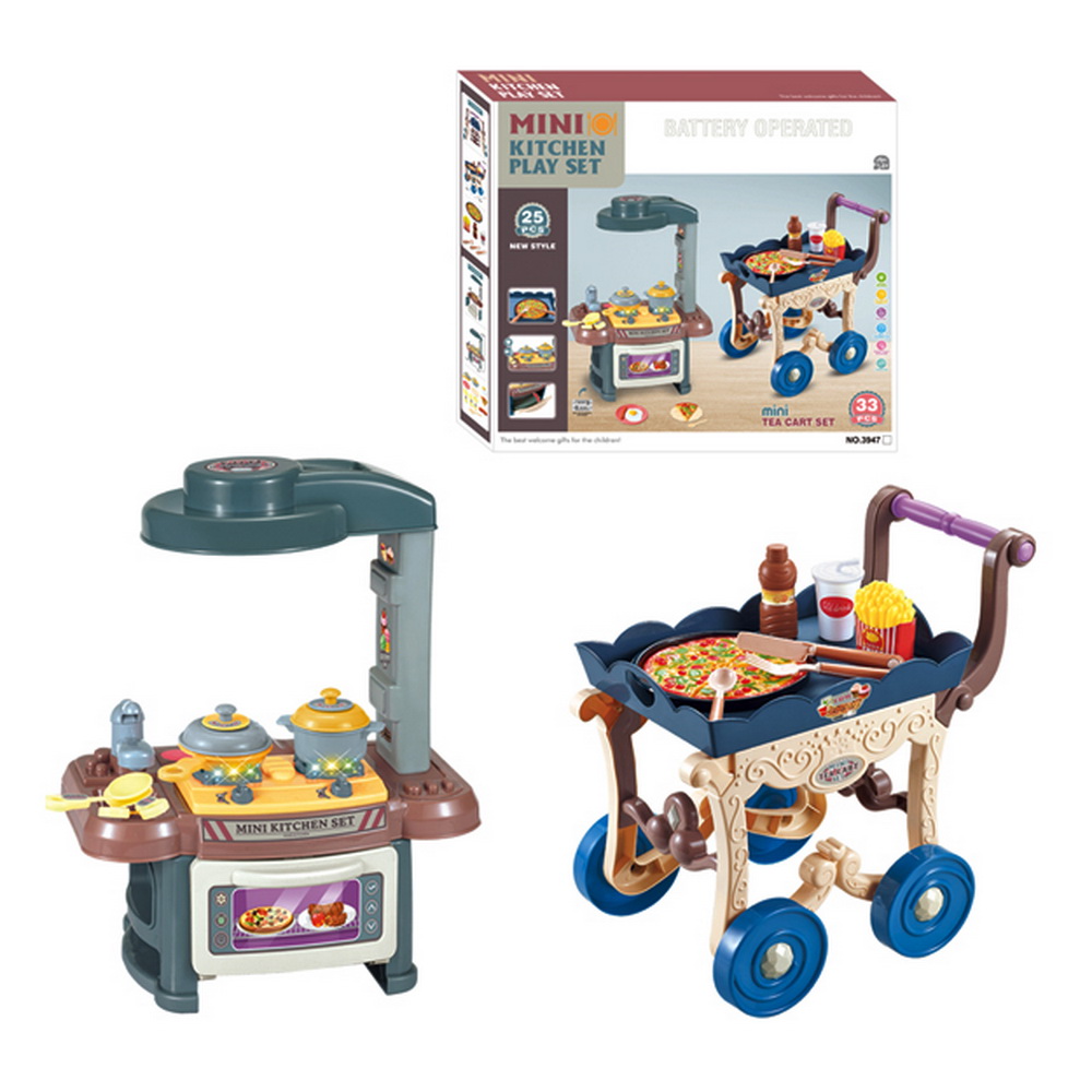 SET COCINA Y CARRITO DE TE 